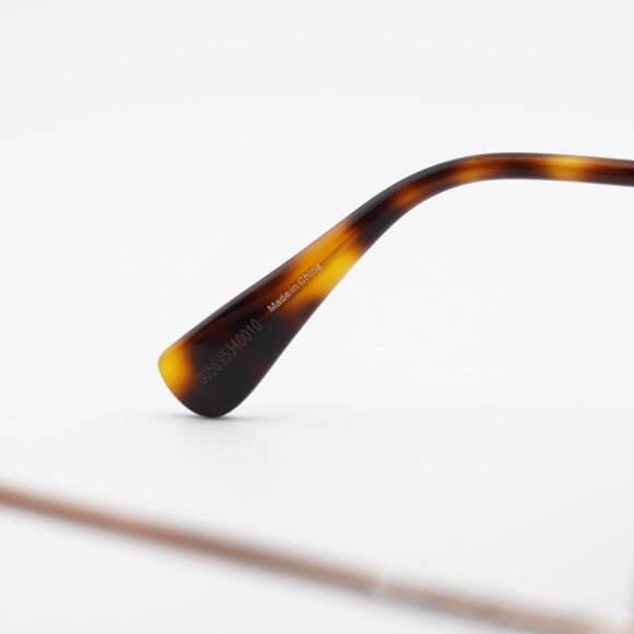 Max Mara Elsa MM0006 28F Sunglasses Rose Gold Geometric Frame, Brown Lenses